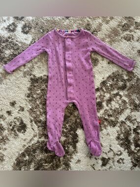 Magnetic Me Lilac Heart-Print Footed One-Piece